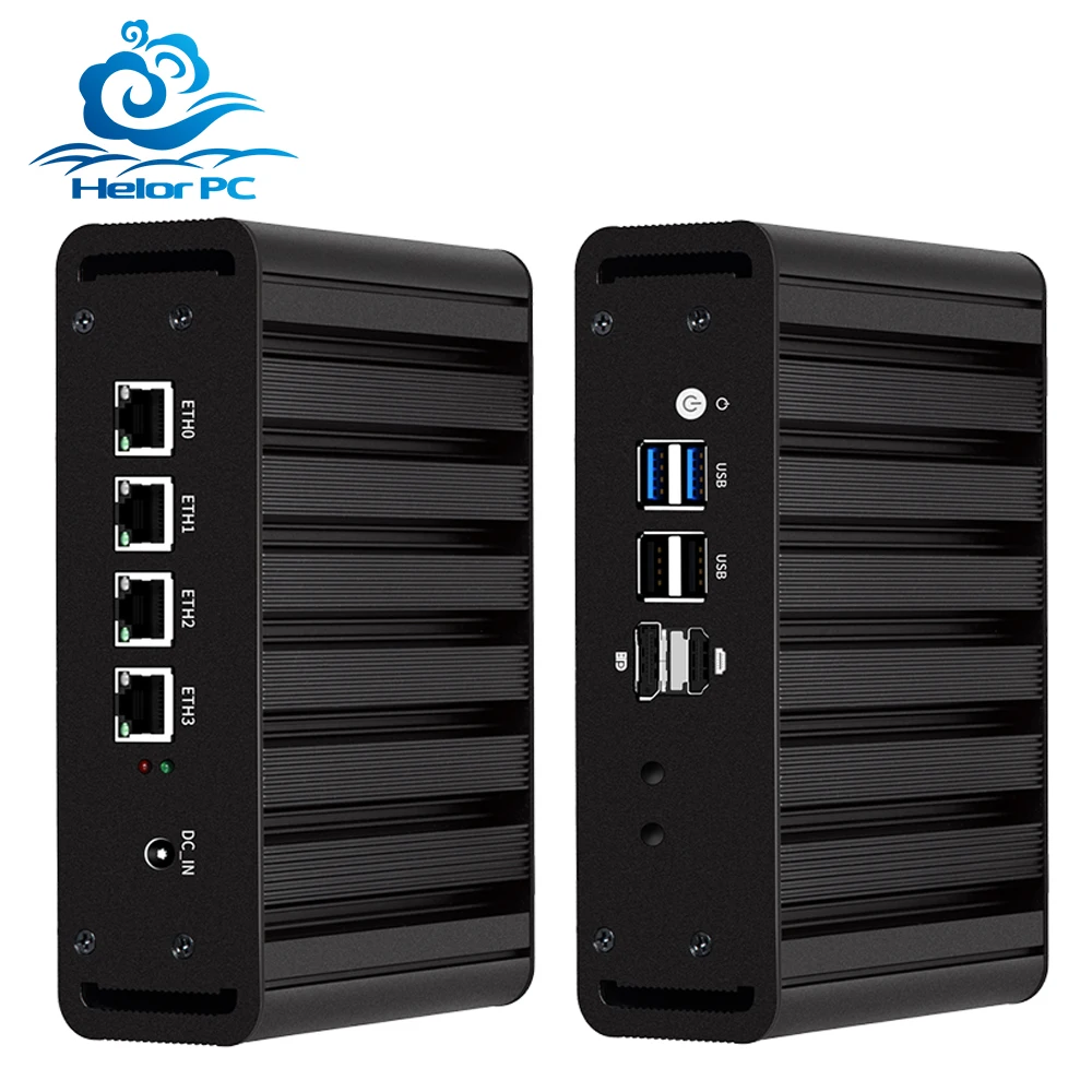Intel Fanless MINI PC N100 DDR5 RAM 4 I225V Ethernet LAN RJ45 HD DP 4K 12V Computer LINUX Firewall Soft Router