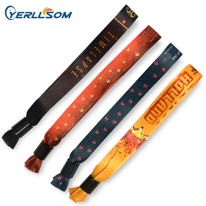 Hot Sell High Quality Event Party Custom Hand Band Colorful Print With Fabric Wristband