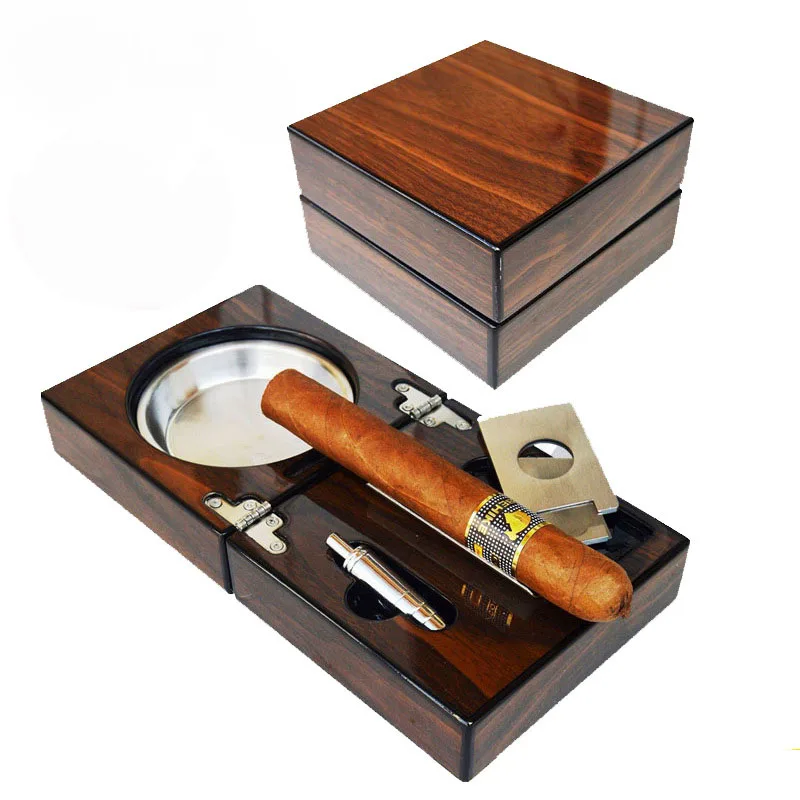 
Luxury Design Foldable Cigar Ashtray Square Shape Environment Friendly Wood Cigar Ashtray 