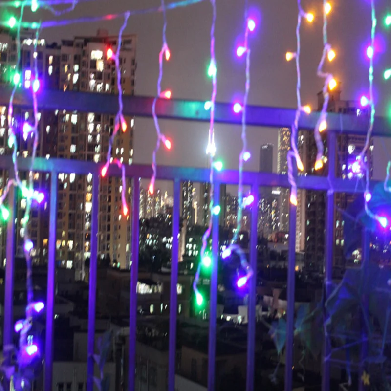 
Waterproof Outdoor Led Curtain Icicle Lights String Cable For Holiday Christmas Decoration 
