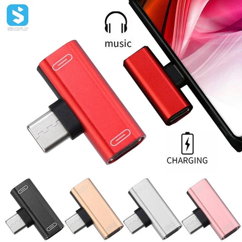 2 в 1 Тип C разветвитель адаптер Type c Музыка для зарядного устройства USB сплиттер-трансформер Samsung