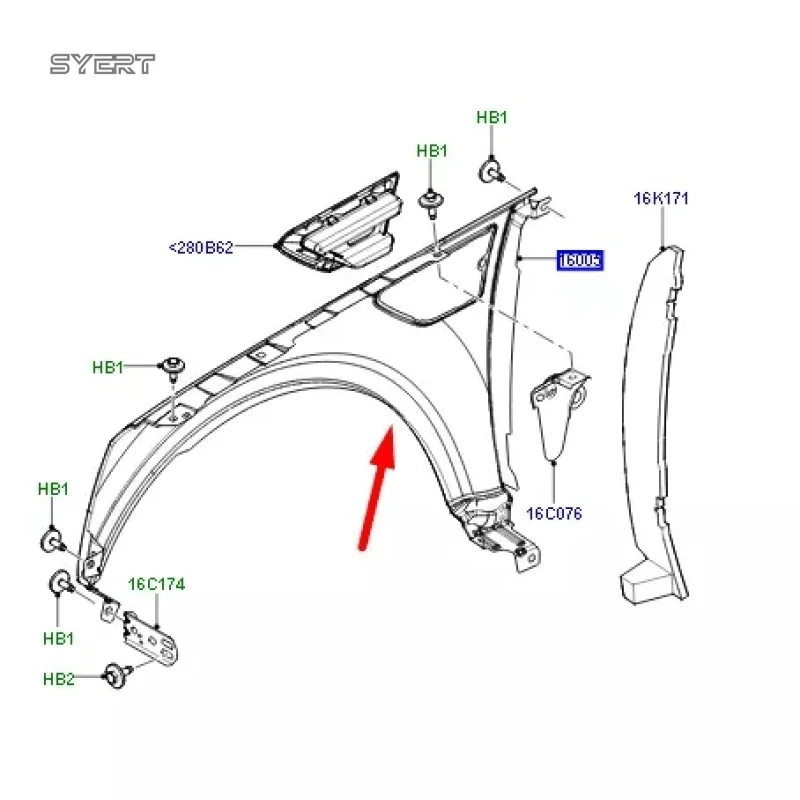 high-quality LR005868 LR005867 Car Front Fender for Land Rover for FREELANDER 2 (L359) 2006-2014