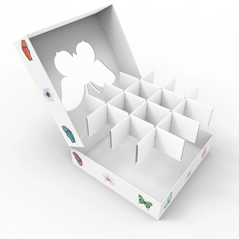 16 Cavity Square Butterfly Window Chocolate Candy Box