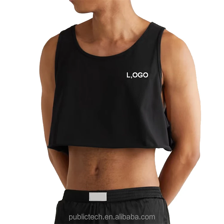 OEM Custom logo cropped fitness training running tank top for men