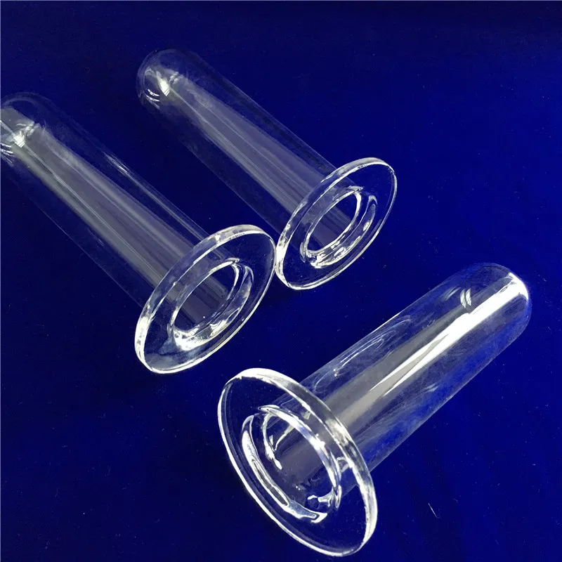 Подгонянная прозрачная пробирка рукава кварца стеклянная с фланцем