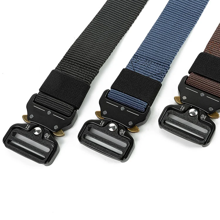 In Stock Tactical Webbing Riggers Web Belt Heavy-Duty Quick-Release Metal Buckle Belt for Men