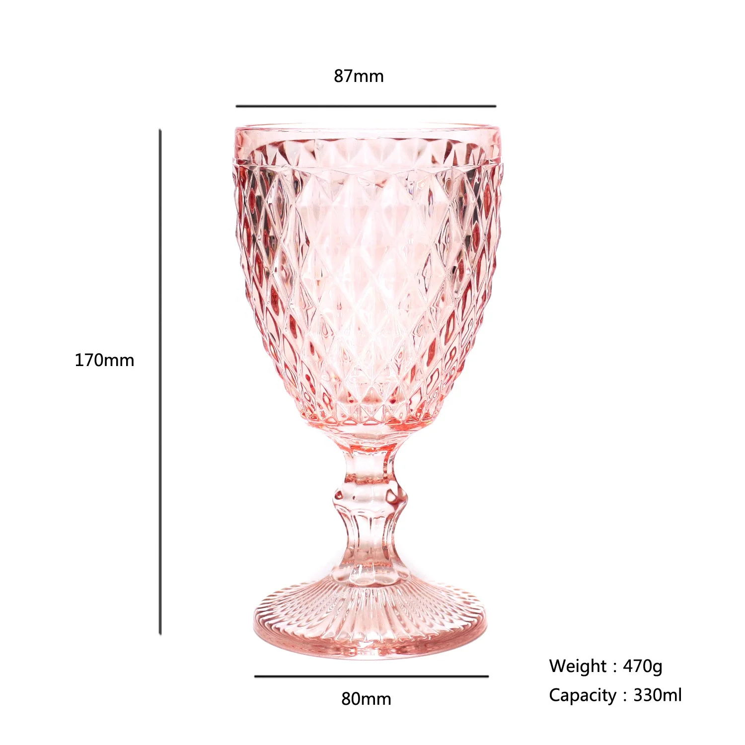 LANGXU thick stem heavy banquet colored pink-water-goblets wine beer glass champagne flutes for restaurant