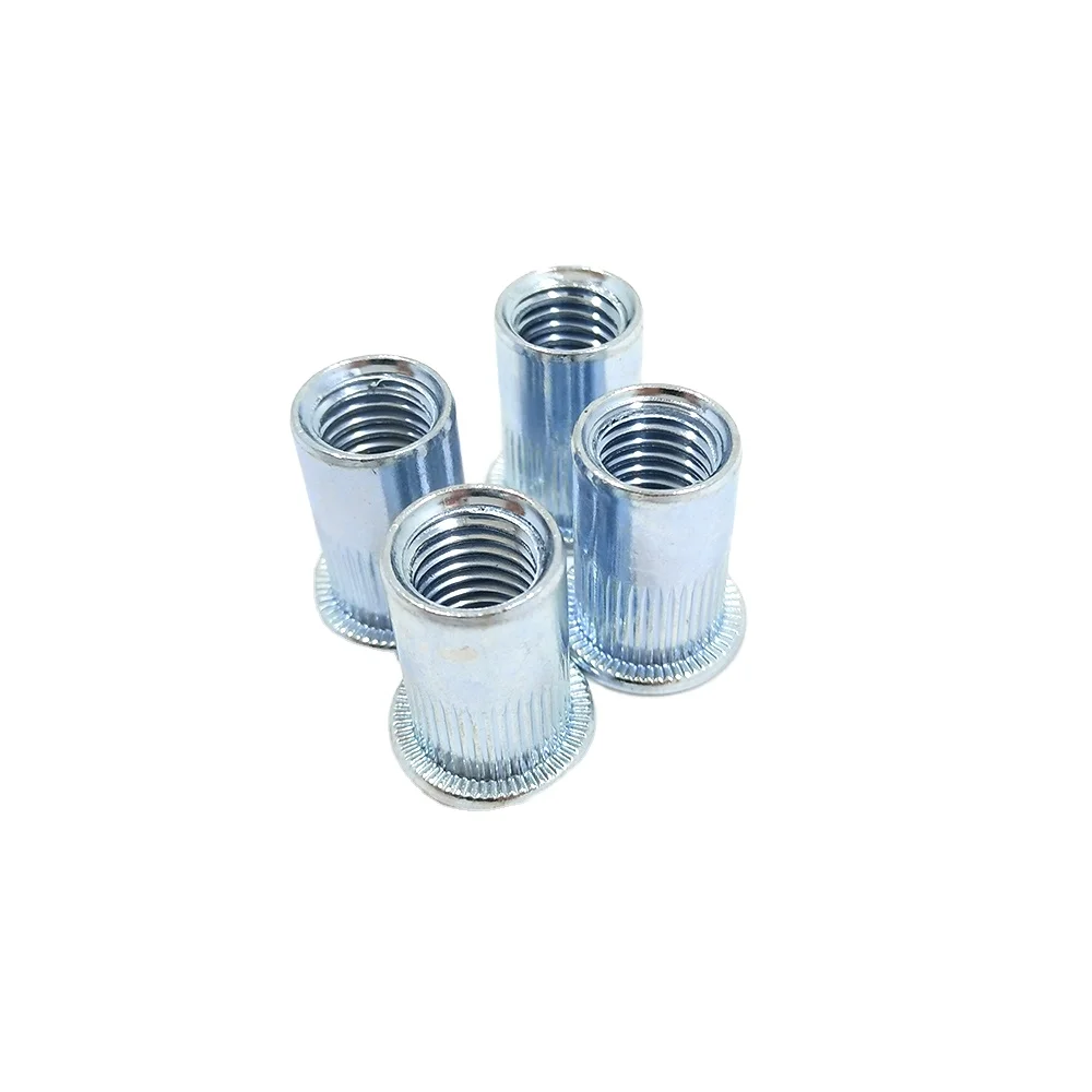 Low Price of Steel Blind Rivet Nuts Flat Head Round Body Open End  Rivet Nuts Quick Installation with Bolt