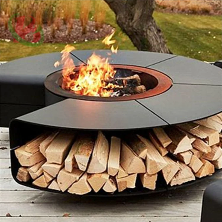 big fire pit outdoor wood stove garden outdoor barbecue round metal fire pit
