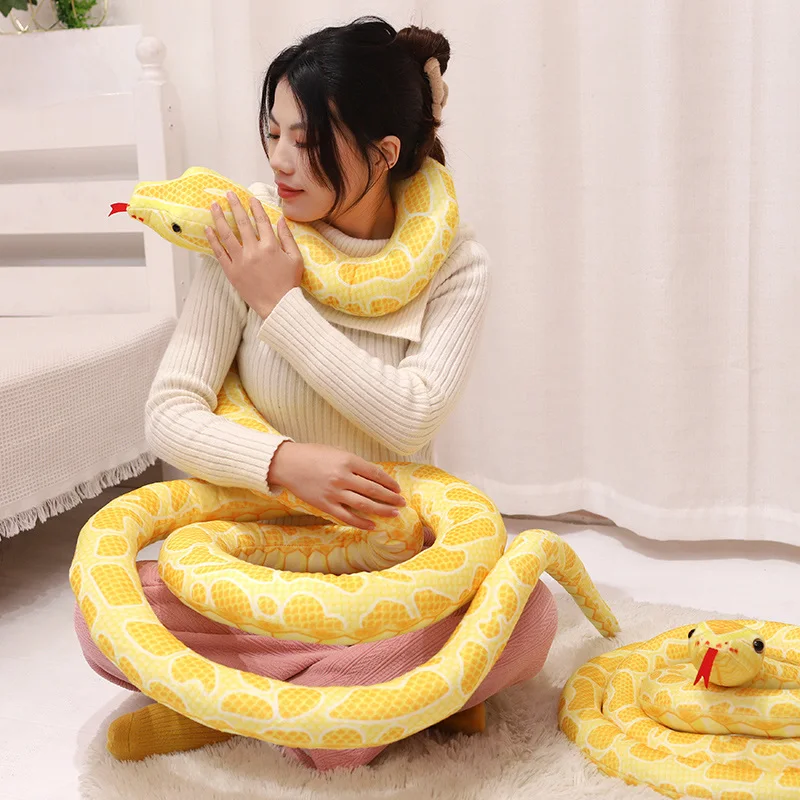 New Hot Sale Creative Lifelike Snake Plush Toys Simulation Safari Animals Large Snake Stuffed Toys