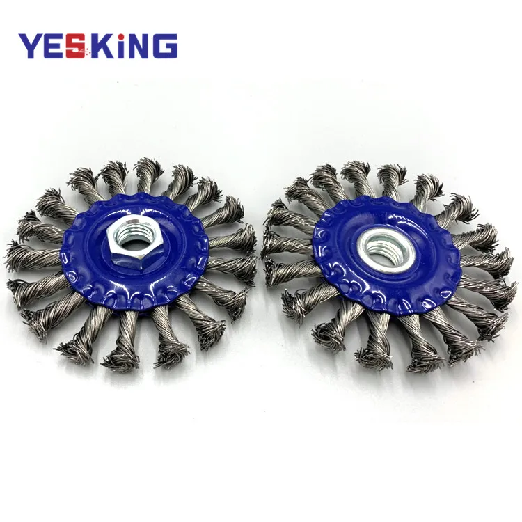 
New Arrivals Industrial Cleaning Weeding Steel Wire Brush Disc Twisted Knot Wire Wheel Brush 