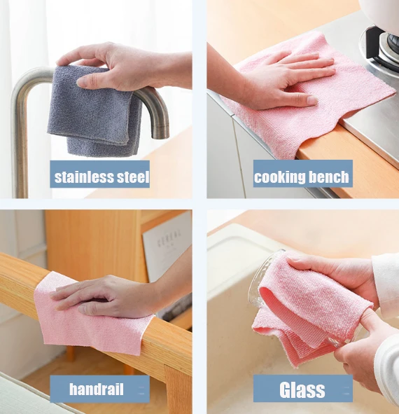 Custom Logo Quick Dry Microfiber Cleaning Cloths Rolls Strong Absorption Disposable Dish Cloth Reusable Lint Free Towel Roll