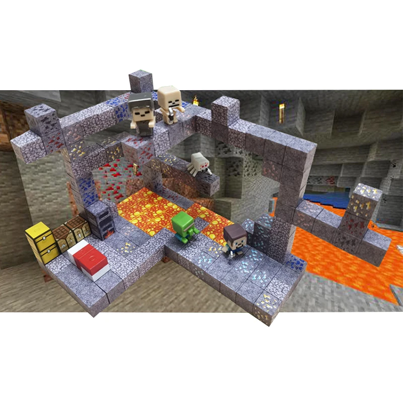 Wholesale Custom Kids Mined craft Toys Buys Girls Magnetic Assembly Game Building Blocks Set Toy Hot selling building block Gift