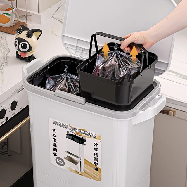 Two Layers or Three Layers Waste Bin Garbage Can for KitchenTrash Receptacle