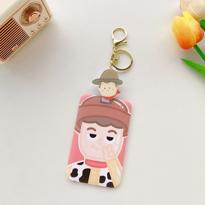 New Arrival Toy Story Cartoon Buzz Light year Woody Strawberry Bear Alien Card Holder With Scalable Easy Pull Buckle Card Cover