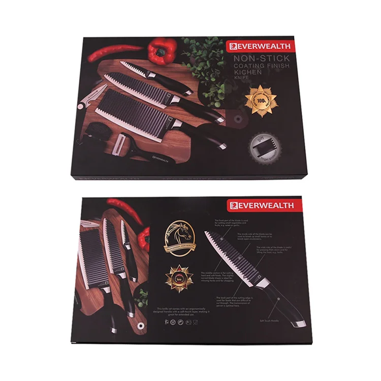 Professional Manufacturer Gift Packing Cooking Knives Stainless Steel Chef Kitchen Knife Set With Scissors Peeler