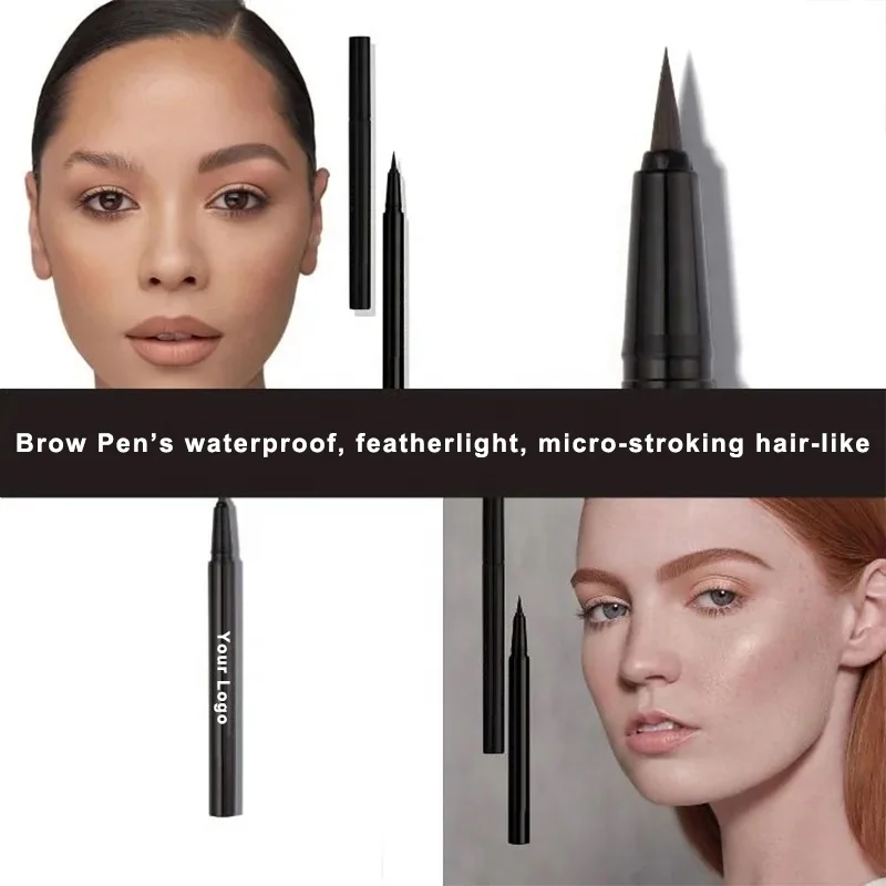 3D Waterproof Sweatproof Pencil Makeup Liquid Eye Brow Microfilling Wax Gel Pen Private Label Brow Liner Pen For Eyebrow
