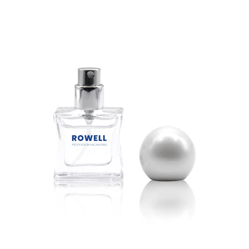 empty 15 ml new design perfume glass bottles package container spray cap perfume bottle with ball shaped colorful lid