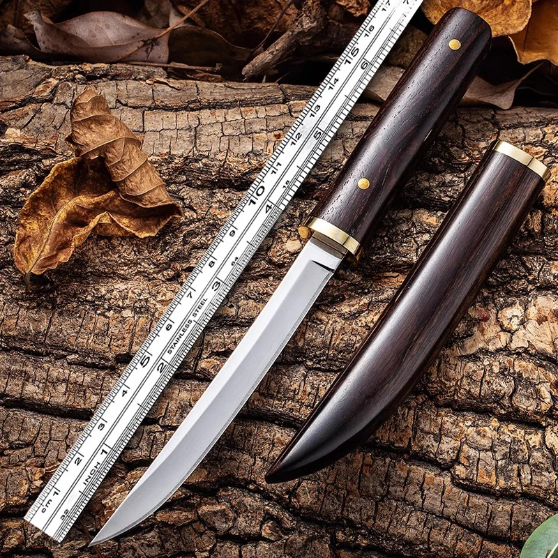 Outdoor New Straight Knife Fixed Blade Portable Straight Knife Hunting  Handle Straight Knife