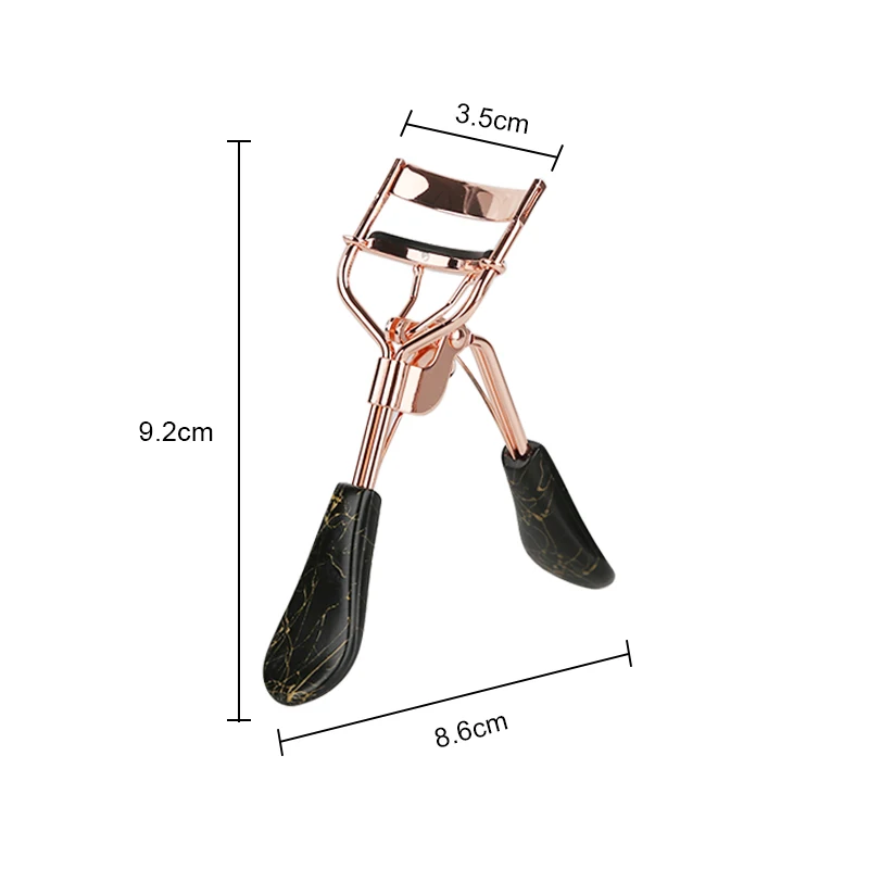 Custom New Classical Eyelash Curler Nature Curl High Quality Makeup Beauty Portable Eye Lashes Curler With Marbling Handle
