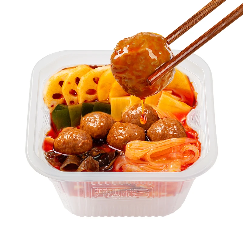 Chinese Food Spicy Self Heating Vegetable Beef Tallow Seasoning Tripe Instant Hotpot 420g Spicy Beef Balls Instant Hot Pot