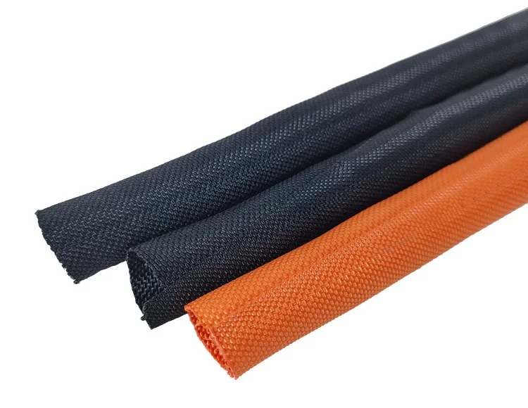 Heat Resistant Hose pp Yarn Cotton Braided Spiral Wrap self closing Sleeve for cable protection