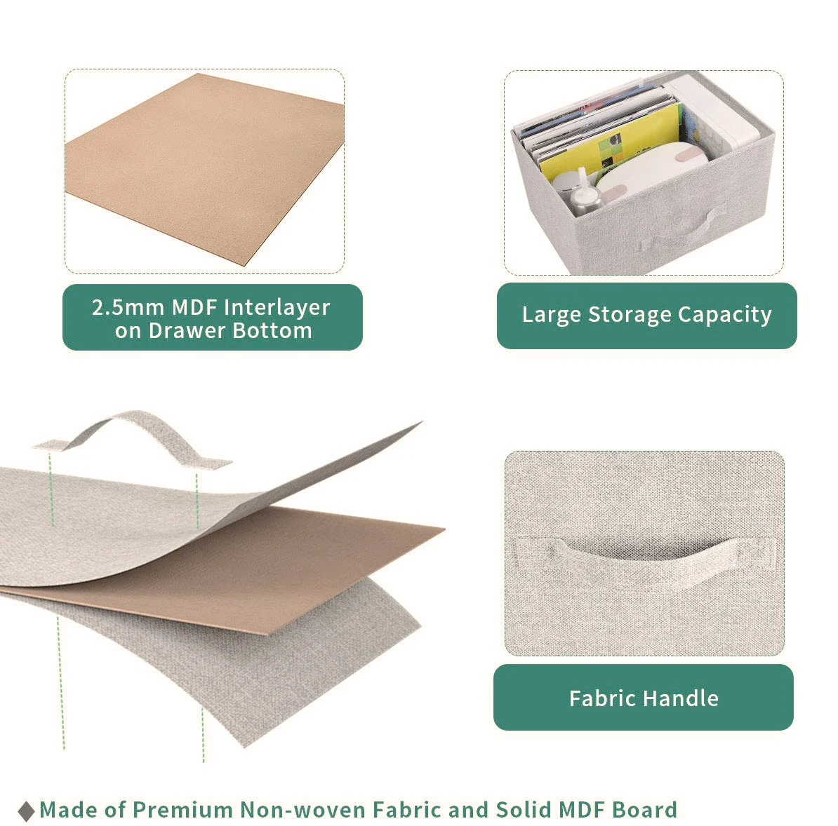 Modern 5 Foldable Drawers New Design Dresser Grey