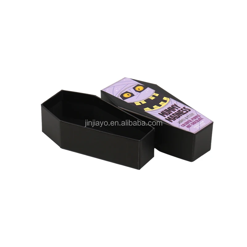 Wholesale Halloween Coffin Box Creative Paper Candy Treat Boxes Recycled Packing Custom Logo Cardboard Coffin Shape Box