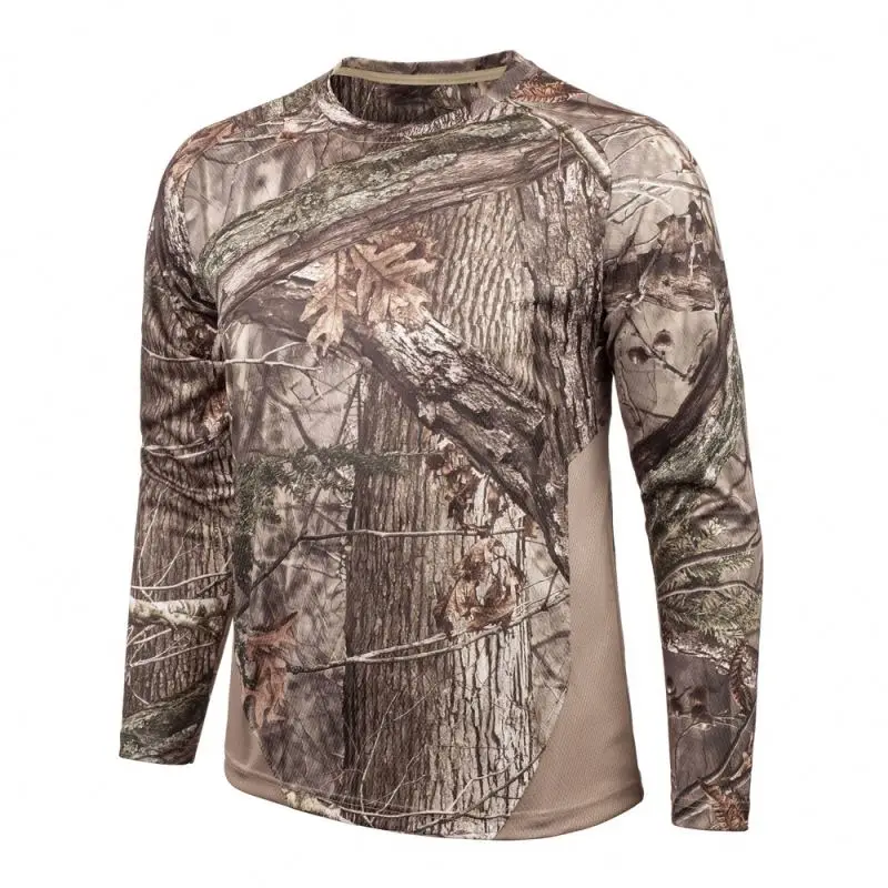 Hot Sale spf 50 men long sleeve hunting camouflage t shirt