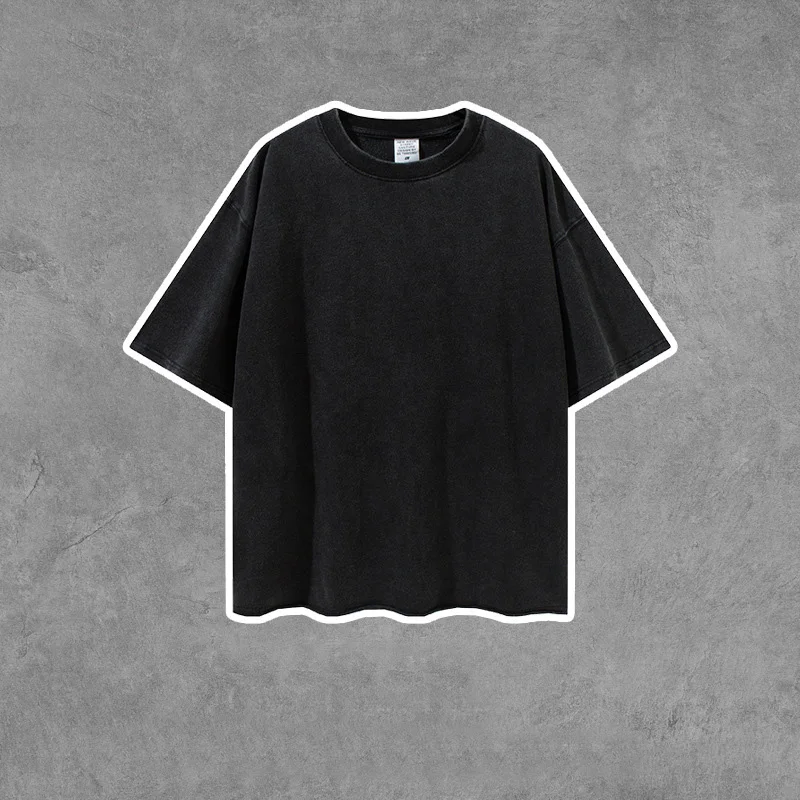 summer street wear drop shoulder vintage oversized tshirt 100% cotton hemp tshirt