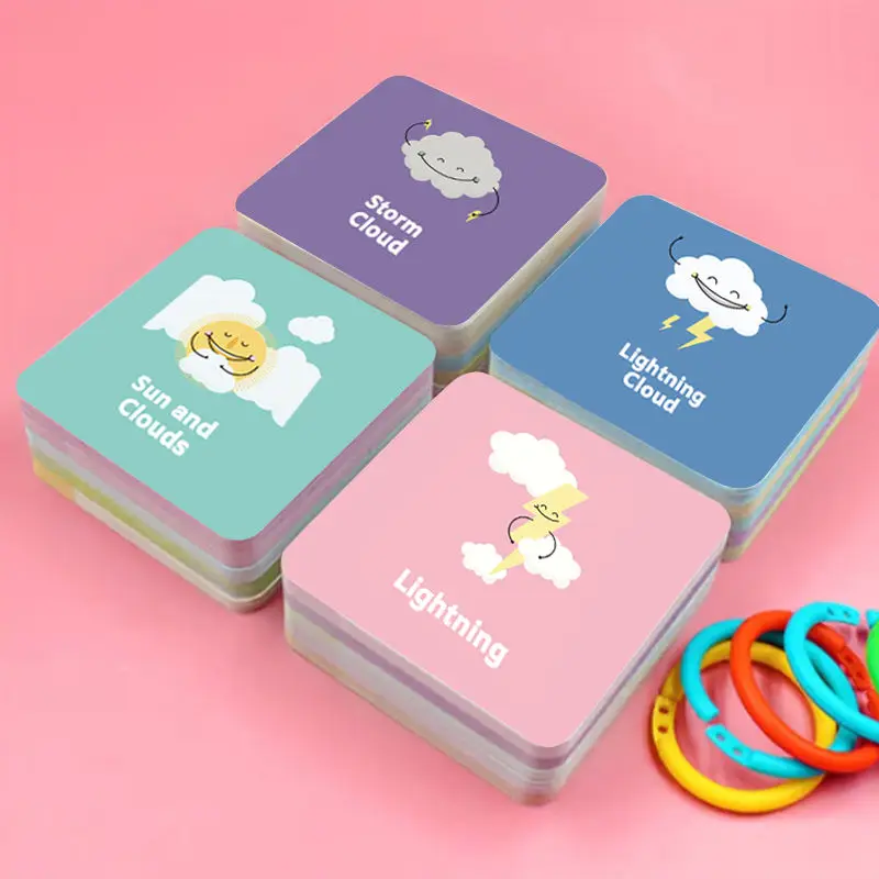 Custom Learning Flash Card Game Baby Children Printing English Alphabet Kids Cognitive Cards Educational Toddler Flash Cards