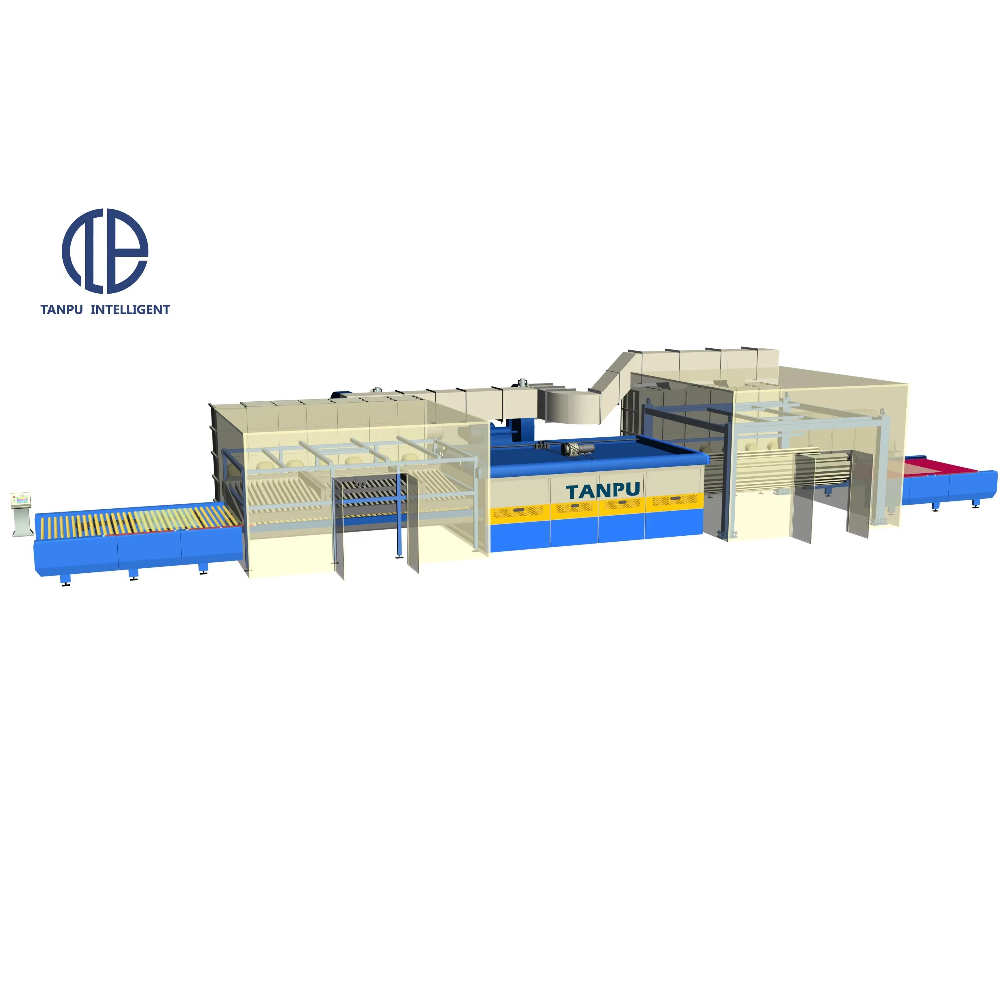 TANPU chemical high efficient mini land furnace glass tempering machine