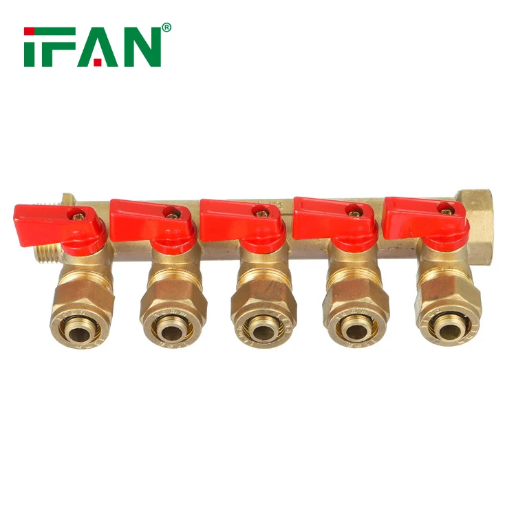 IFAN Factory Water Manifold Brass Forged Floor Heating Water Pipe Fitting Brass Manifold