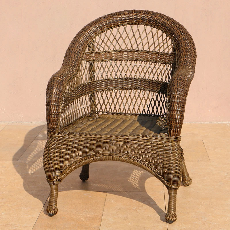 Custom 5 Pieces American Pastoral Style Outdoor PE Rattan Chairs Restaurant Outdoor Dining Furniture Set