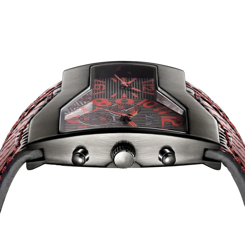 
Oulm Watches Original personality design Man Watch Unique Multiple Time Zone Leather Strap Male Wrist Watch Relogio Masculino 