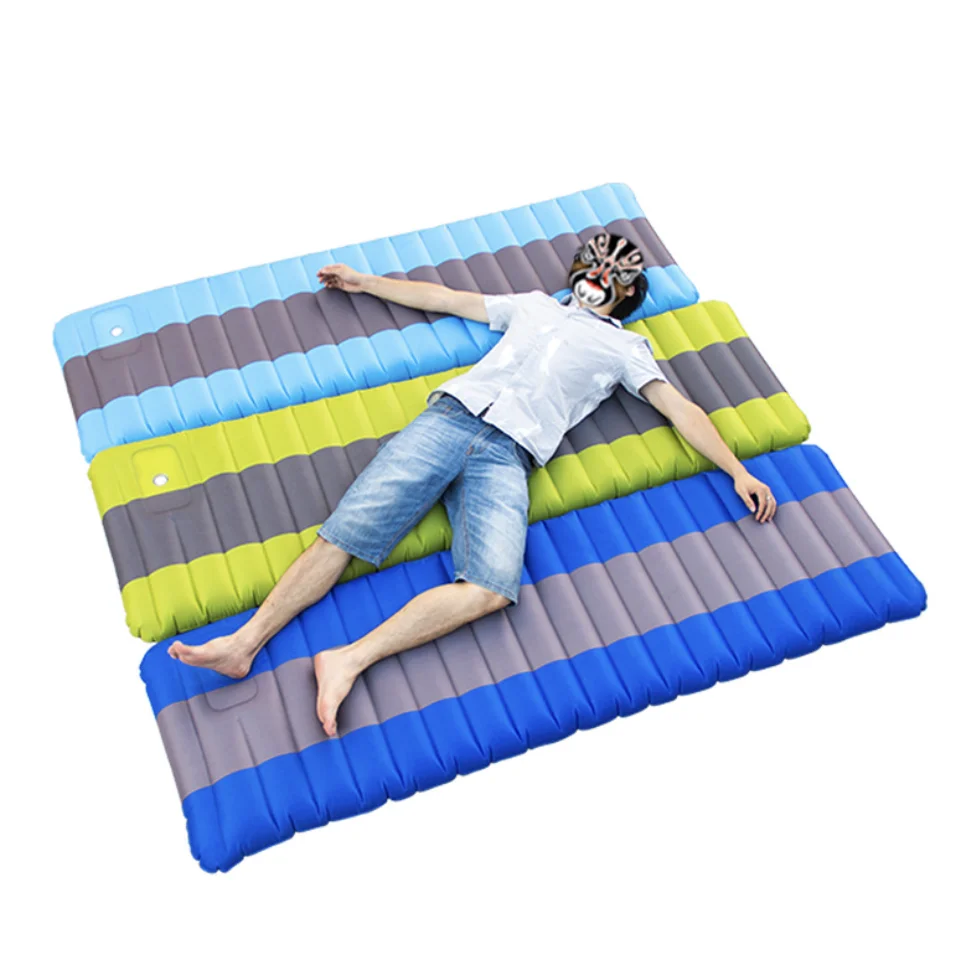 SOLO WILD ultralight folding fishing tpu sleeping mattress roll up mat lightweight air inflatable camping pad with built in pump