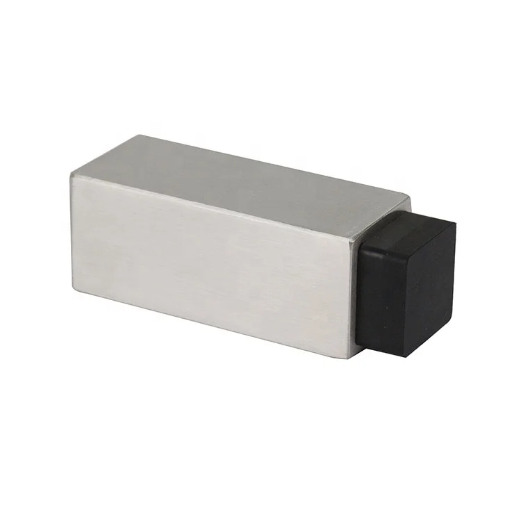 Stainless Steel Exterior Metal Door Accessories Security Rubber Floor Mounted Rubber Door Stopper