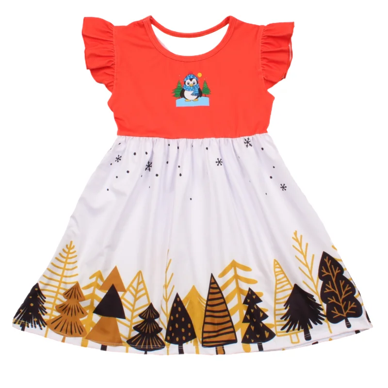wholesale 2024 New Style Long Sleeve Kids Boutique Clothing Children Christmas Dress