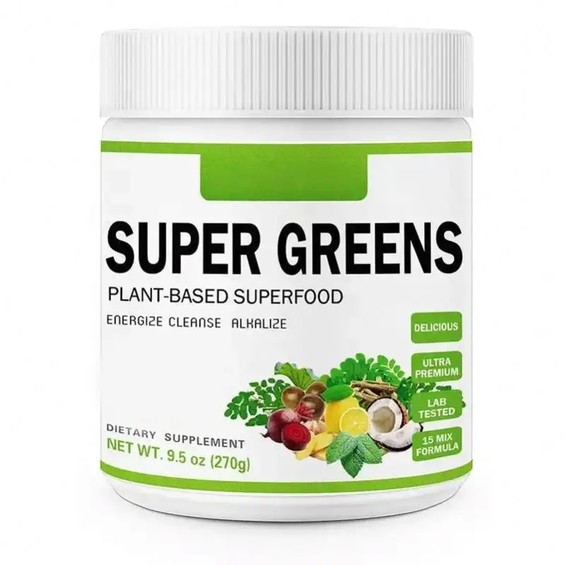 Customized Dietary Supplement Organic Green Superfoods Blend Private Label Super Greens Vegetable Powder