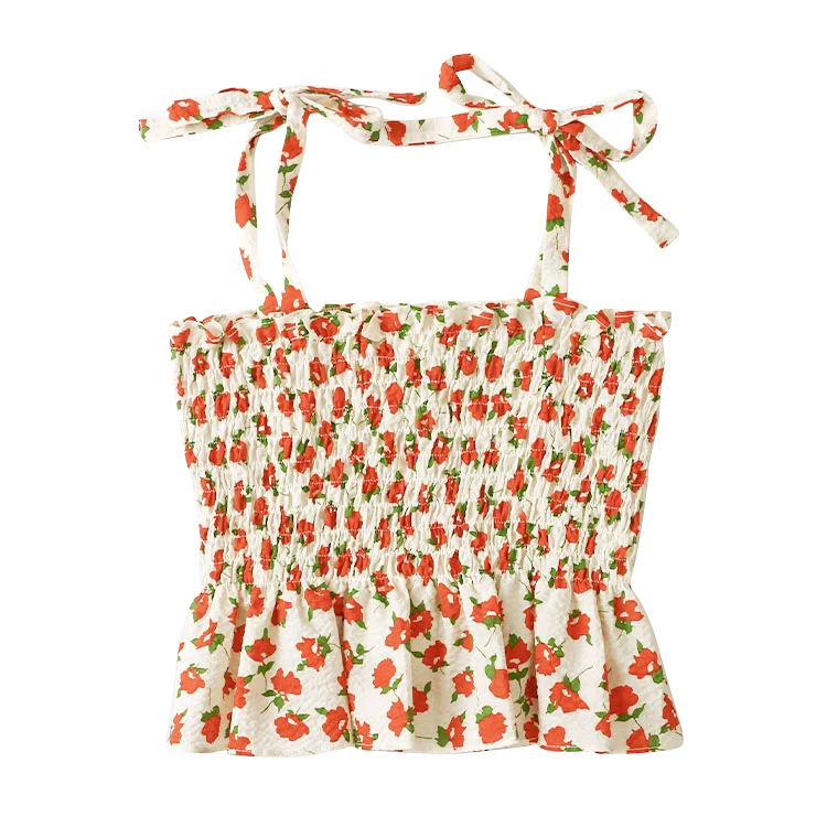 Lovely Refreshing Children Tank Top Floral Printed Baby Girl Clothing Toddler Suspenders Top Girls Shirts