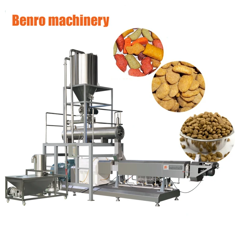 100 kg/h-3 ton/h Automatic dog pet food making extruder machine processing line