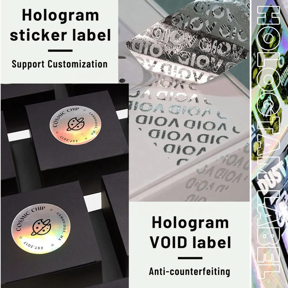 High Quality Crystal Code Paper A3 For Clothing Custom Security Clear Holographic Film Silver Hologram Sticker Printing