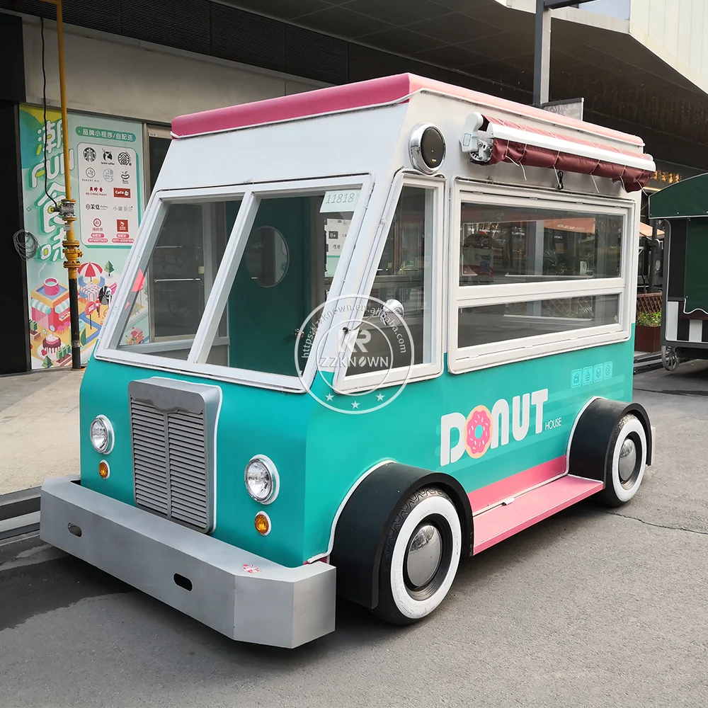 2024 US Standard Electric Food Truck  Cart Food Truck With BBQ Using Food Serving Kitchen Cart With 4 Wheels