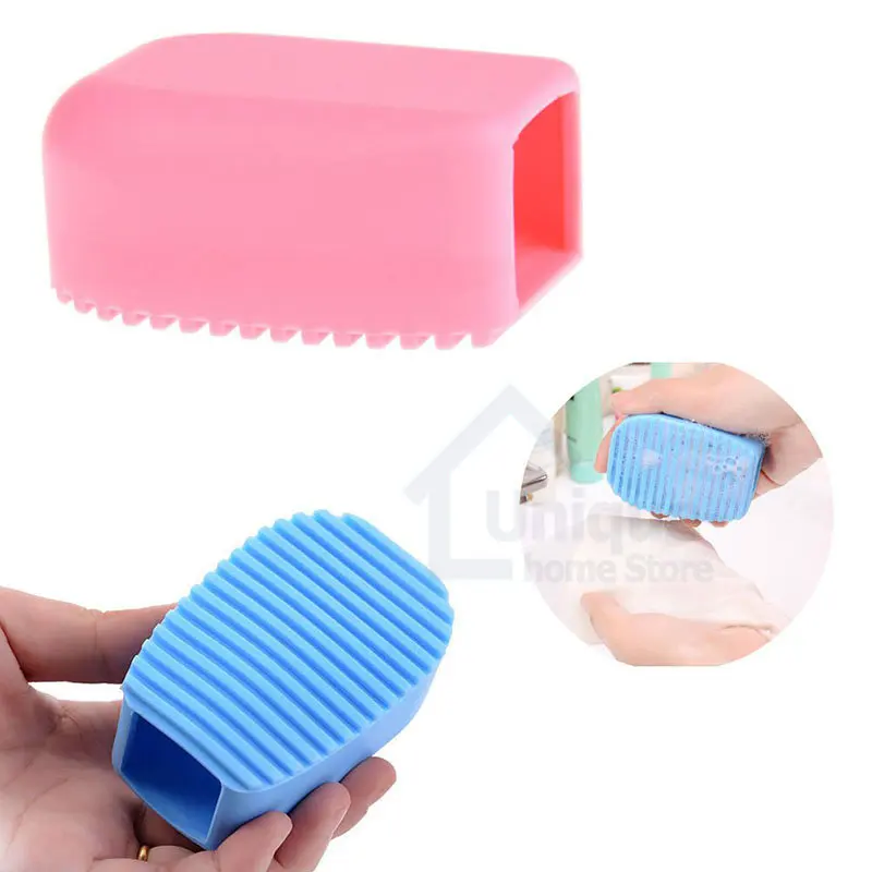 Ready Stock Candy Color Non-slip Silicone Handheld Laundry Mini Washboard For Cleaning Collars Cuffs Small Household Wash