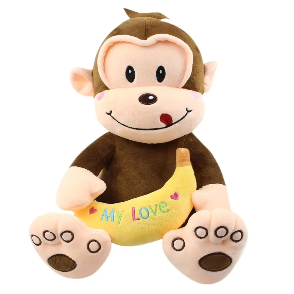 Customized  monkey plush toy stuffed animal with banana