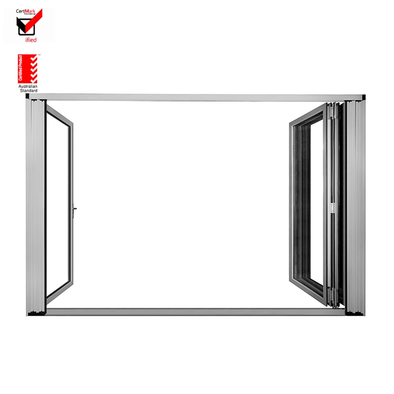 AS2047 Australia Waterproof Exterior Bi Fold Doors Aluminium Balcony Folding Sliding Door Exterior Folding Door