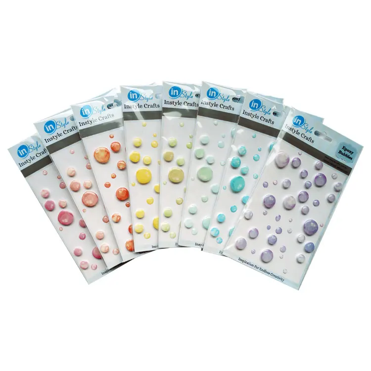 Wholesale Die Cut A6 Size Epoxy Decorative Sticker Sheet Custom 3D epoxy resin sticker Crystal for Mobile Phone diaries