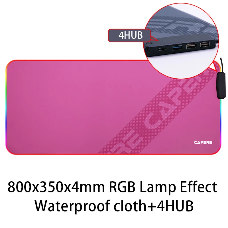 4HUB RGB Glowing Lamp Effect Key Switch Waterproof Flat Gaming Mouse pad