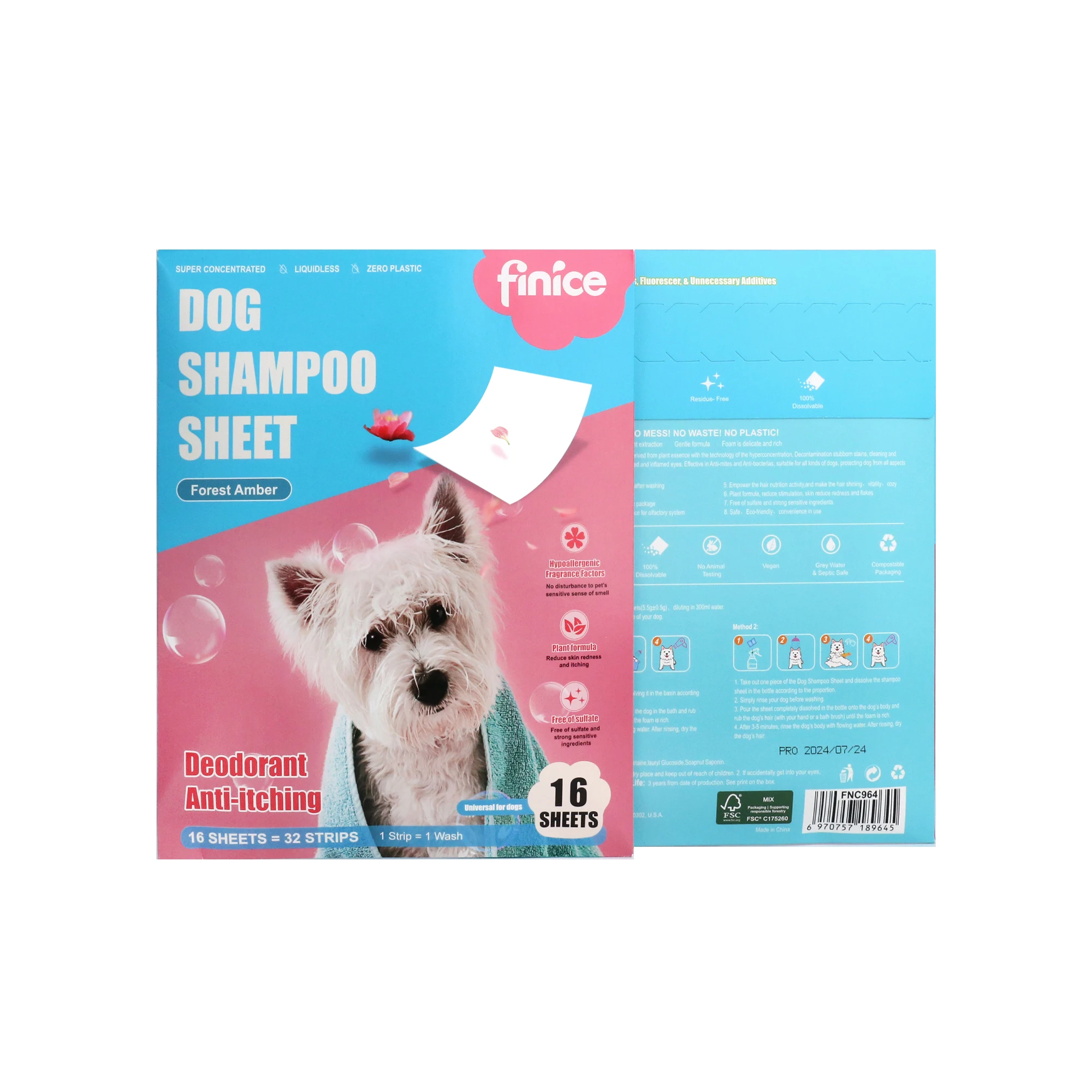 finice FNC964 Pet cleaning tablet Pet cleaning sheet Pet Shampoo sheet dog clean sheet