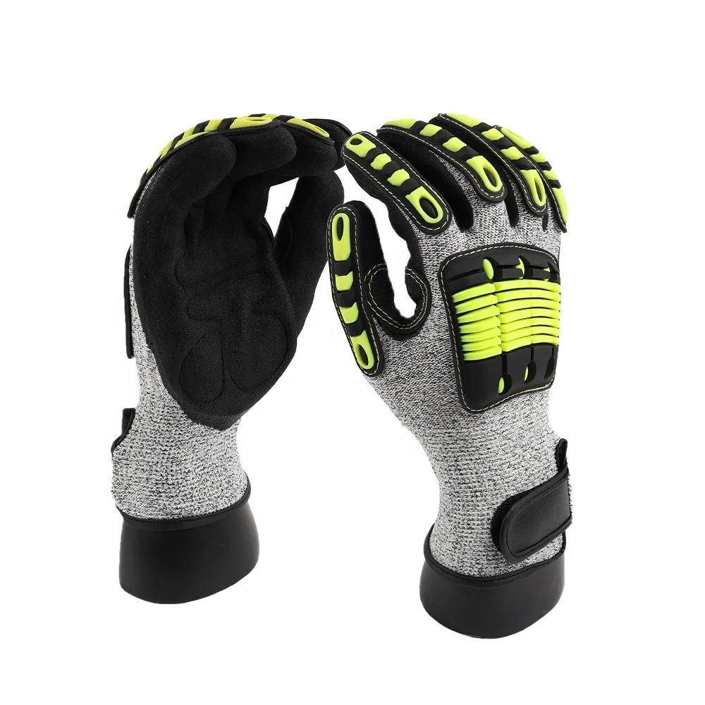 Wholesale customized construction high dexterity tpr anti impact mechanic heavy duty safety protective labor work gloves